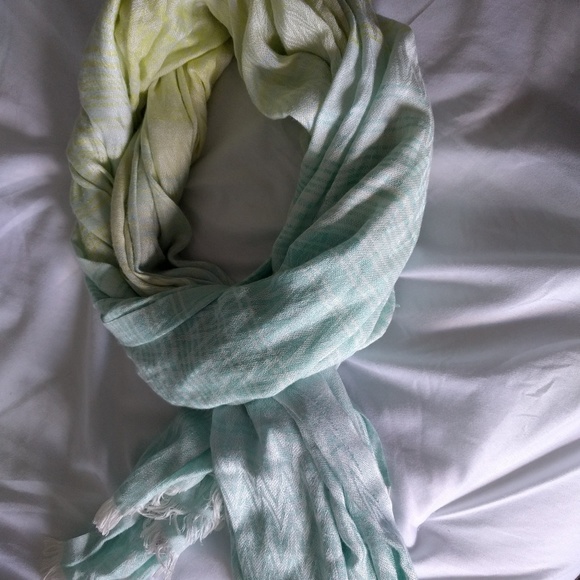 Aqua & Green Scarf - Picture 2 of 2